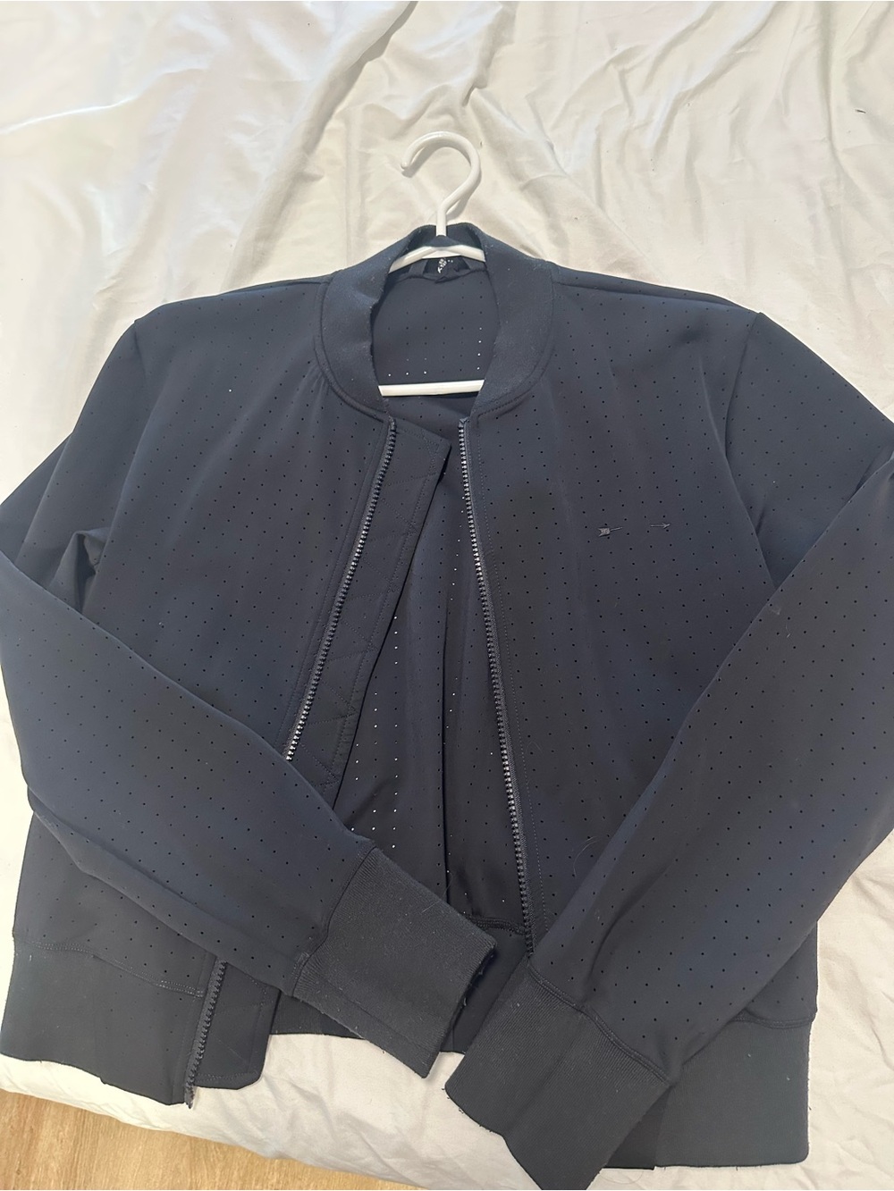 The Upside Perforated Lightweight Bomber Jacket - Black
